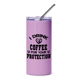 Coffee Protection Tumbler, Funny Quote Tumbler, Coffee Lover Gift, Sarcastic Tumbler, Gift for Friend, Novelty Tumbler, Drinkware Cup - Tawshia